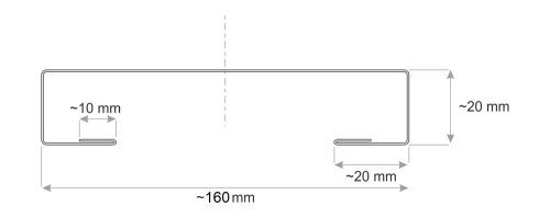 CESAR KERÍTÉSLÉC C PROFIL 16 cm FEKETE - Prémium kivitel (2 oldalon festett) 125 cm hosszú