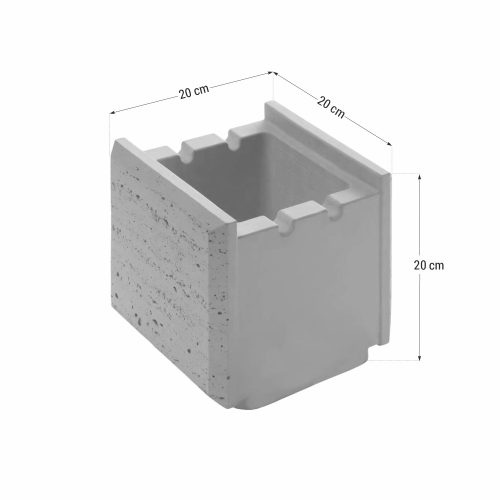 Kerítéskő Dekor Zsalukő Travertin 20x20 (feles elem) - silver