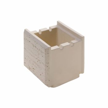   Kerítéskő Dekor Zsalukő Travertin 20x20 (feles elem) - smoke