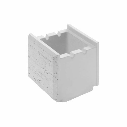 Kerítéskő Dekor Zsalukő Travertin 20x20 (feles elem)- white
