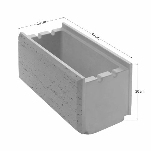 Kerítéskő Dekor Zsalukő Travertin 40x20 - white