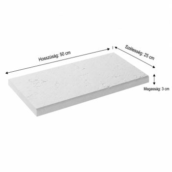   Kerítéskő Kerítésköz Fedlap vízorral - CLASSIC 50x25 - White (Fehér)